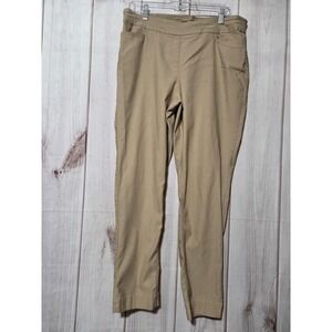SlimSation Pants Womens 16 Beige Khaki Pull On Straight Leg Stretch Comfort